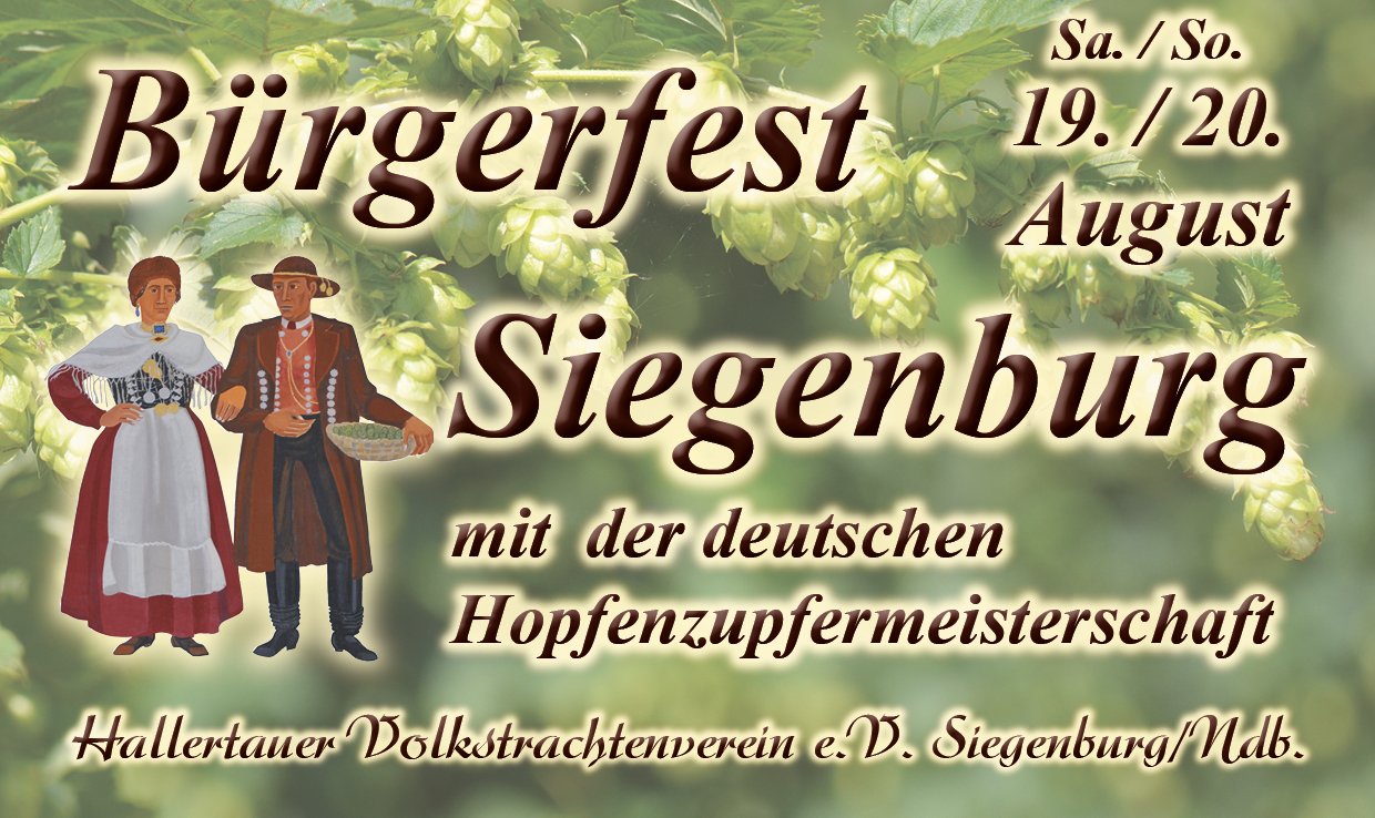 Bürgerfest in Siegenburg mit Hopfenzupfermeisterschaft