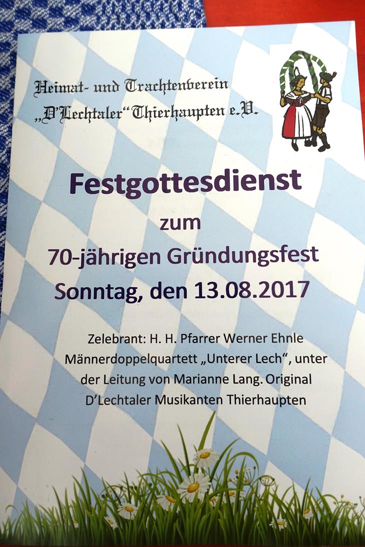70 – jähriges Gründungsfest des Heimat- und Trachtenvereins D`Lechtaler Thierhaupten