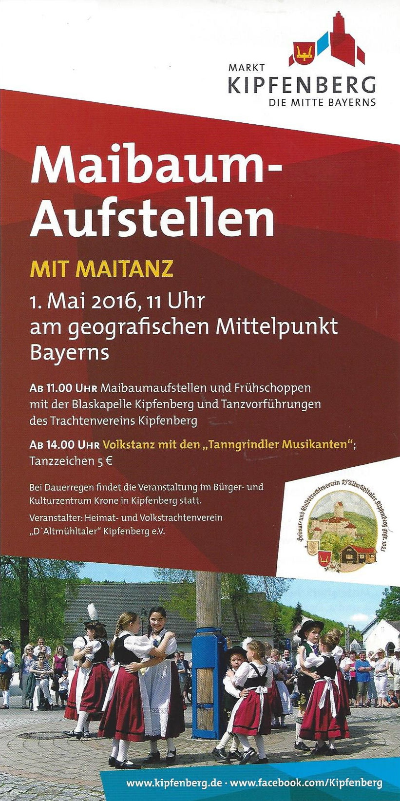 Maitanz am geografischen Mittelpunkt Bayerns