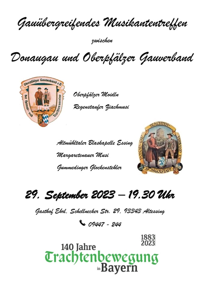 Musikantentreffen zwischen Donaugau und Oberpfälzer Gau